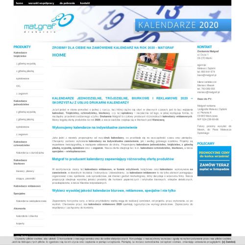 Warszawa - kalendaria do kalendarzy jednodzielnych