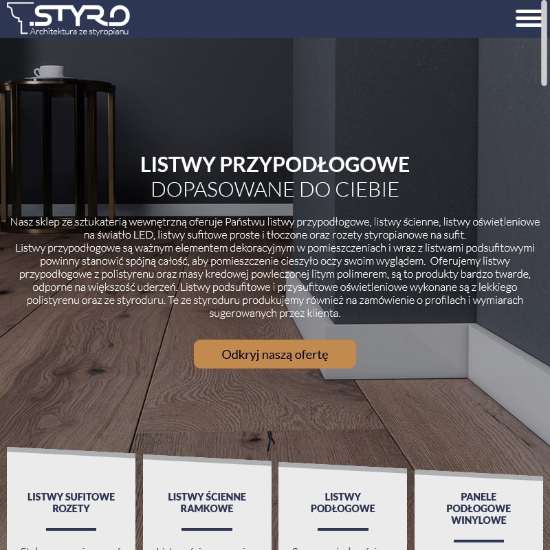 Listwy przypodłogowe styropianowe