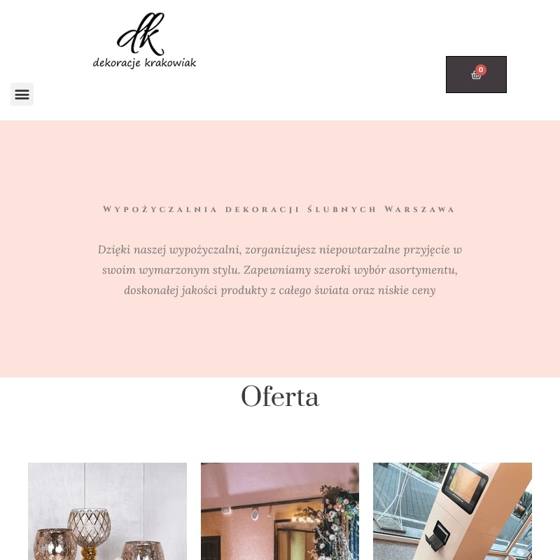 Wypożyczalnia dekoracji weselnych