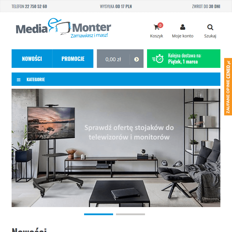 Uchwyt ścienny do telewizora - Warszawa